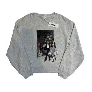 DKNY Heathered Grey Crewneck Sweater Pullover City Silver Shopping Womens Medium